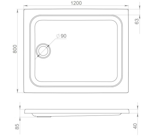 Душевой поддон Triton ПД26 120x80 (000001276)