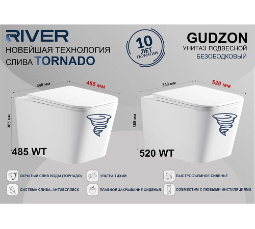 Подвесной унитаз River GUDZON 520 MB (10000014211)