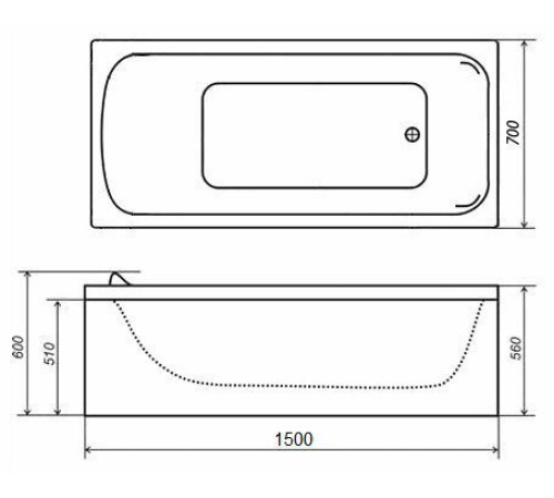 Акриловая ванна Triton Тира 150х70 (Щ0000016666)