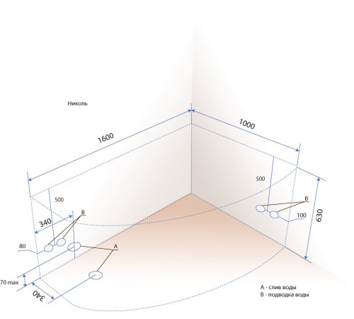 Акриловая ванна Triton Николь New правая 160х100 (Щ0000048680)