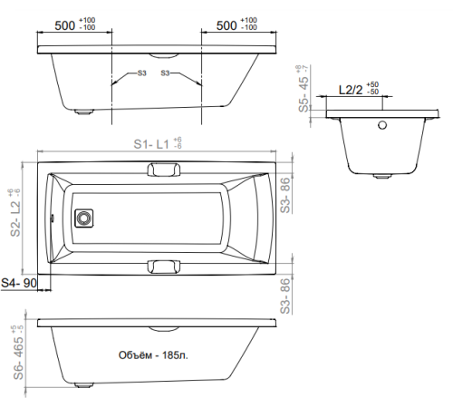 Акриловая ванна Triton Алекса 160х75 (Щ0000049163)