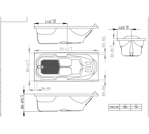 Акриловая ванна Triton Европа 170х70 (Щ0000040925)