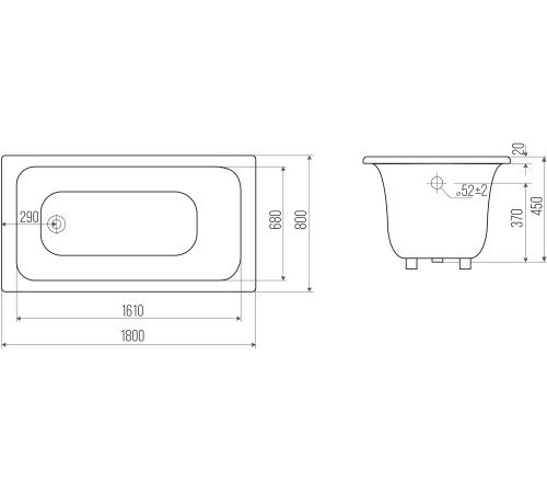 Ванна чугунная Goldman Classic 180*80  (000000866)