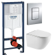 Комплект: инсталляция Grohe Rapid SL 38772001 с кнопкой хром и подвесным унитазом Amore di Mare Lenza Tornado P252-T