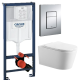 Комплект: инсталляция Grohe Rapid SL 38772001 с кнопкой хром и подвесным унитазом Amore di Mare Temo Tornado P322-T