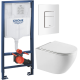 Комплект: инсталляция Grohe Rapid SL 38772SH0 с белой кнопкой и подвесным унитазом Amore di Mare Lenza Tornado P252-T