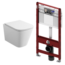 Комплект: инсталляция TECEprofil 9300302 c подвесным безободковым унитазом Teymi Helmi S T40302