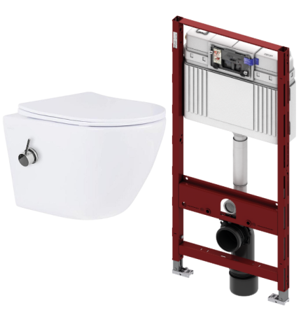 Комплект: инсталляция TECEprofil 9300302 c подвесным унитазом Amore di Mare Delio Bidet P203-X
