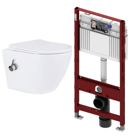 Комплект: инсталляция TECEprofil 9300302 c подвесным унитазом Amore di Mare Delio Tornado Bidet P203-XT