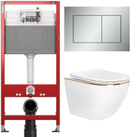 Комплект: инсталляция для унитаза TECEbase kit 9400402 с кнопкой и подвесным унитазом Amore di Mare Delio P203G