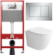 Комплект: инсталляция для унитаза TECEbase kit 9400402 с кнопкой и подвесным унитазом Amore di Mare Delio Tornado P203MW-T