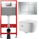 Комплект: инсталляция для унитаза TECEbase kit 9400402 с кнопкой и подвесным унитазом Amore di Mare Temo Bidet P322-X