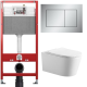 Комплект: инсталляция для унитаза TECEbase kit 9400402 с кнопкой и подвесным унитазом Amore di Mare Temo P322