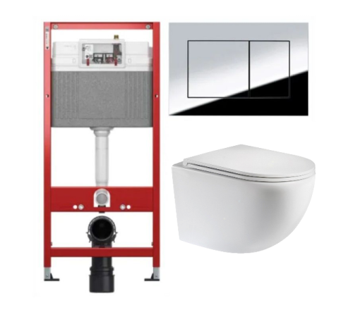 Комплект: инсталляция Tece 9400412 с подвесным унитазом Teymi Lina S T40102