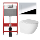 Комплект: инсталляция TECEbase kit 9400412 с кнопкой хром и подвесным унитазом Amore di Mare Delio Tornado P203-T