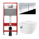 Комплект: инсталляция TECEbase kit 9400412 с кнопкой хром и подвесным унитазом Amore di Mare Lenza Tornado Bidet P252-XT