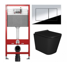 Комплект: инсталляция Tece 9400412 с подвесным унитазом Teymi Helmi S T40302MB