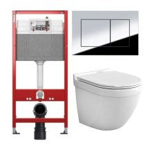 Комплект: инсталляция Tece 9400412 с подвесным унитазом Teymi Iva T40601