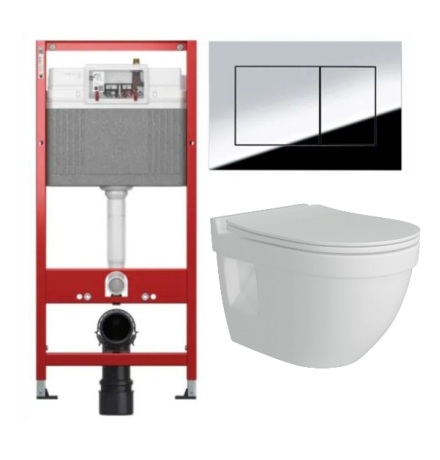 Комплект: инсталляция Tece 9400412 с подвесным унитазом Teymi Vitra Pro T40806