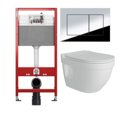 Комплект: инсталляция Tece 9400412 с подвесным унитазом Teymi Vitra Pro T40806