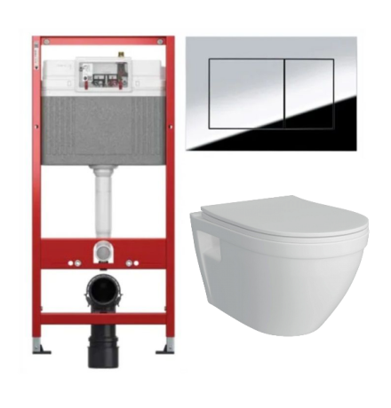 Комплект: инсталляция Tece 9400412 с подвесным унитазом Teymi Vitra T40804