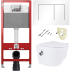 Комплект 6 в 1: инсталляция TECEbase kit 9400413 с белой кнопкой и подвесным унитазом Amore di Mare Delio Bidet P203-X