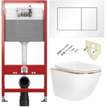 Комплект 6 в 1: инсталляция TECEbase kit 9400413 с белой кнопкой и подвесным унитазом Amore di Mare Delio P203G