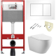 Комплект 6 в 1: инсталляция TECEbase kit 9400413 с белой кнопкой и подвесным унитазом Amore di Mare Nemi Tornado P311-T