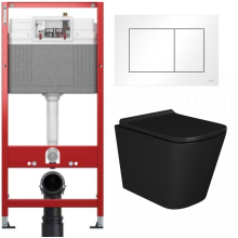 Комплект: инсталляция TECEbase kit 9400413 с белой кнопкой и подвесным унитазом Teymi Helmi S T40302MB