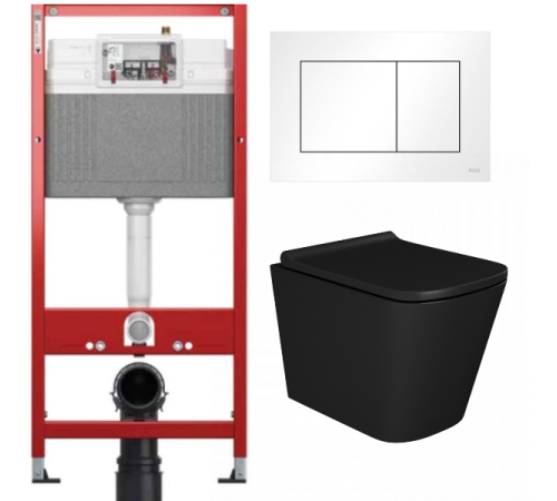 Комплект: инсталляция TECEbase kit 9400413 с белой кнопкой и подвесным унитазом Teymi Helmi S T40302MB