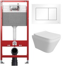 Комплект: инсталляция TECEbase kit 9400413 с белой кнопкой и подвесным унитазом Teymi Kati T40701