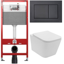 Комплект: инсталляция Tece с кнопкой 9400414 и подвесным унитазом Lekvo T-202