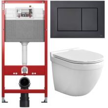 Комплект: инсталляция Tece с кнопкой 9400414 и подвесным унитазом Teymi Iva T40601