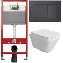 Комплект: инсталляция Tece с кнопкой 9400414 и подвесным унитазом Teymi Kati T40701