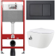 Комплект: инсталляция TECEbase kit 9400414 с черной кнопкой и подвесным унитазом Amore di Mare Lenza Tornado Bidet P252-XT