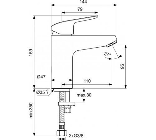 Смеситель для умывальника  Ideal Standard   Ceraflex  B1714AA 