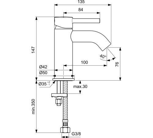 Смеситель для умывальника  Ideal Standard   Ceraline  BC268AA 