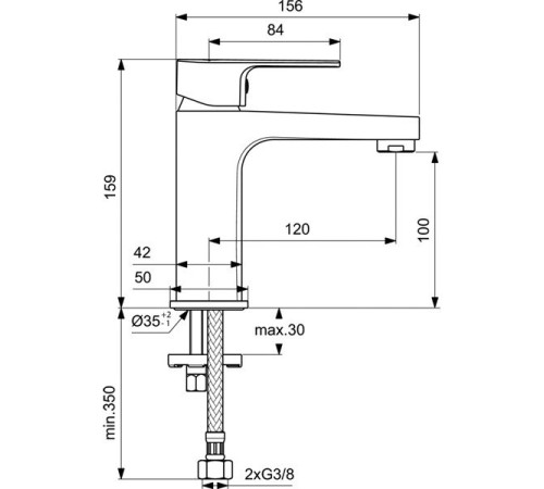 Смеситель для умывальника  Ideal Standard   Cerafine D  BC553AA 