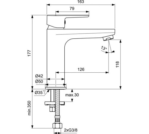 Смеситель для умывальника  Ideal Standard   CERAFINE O Black     BC554XG 