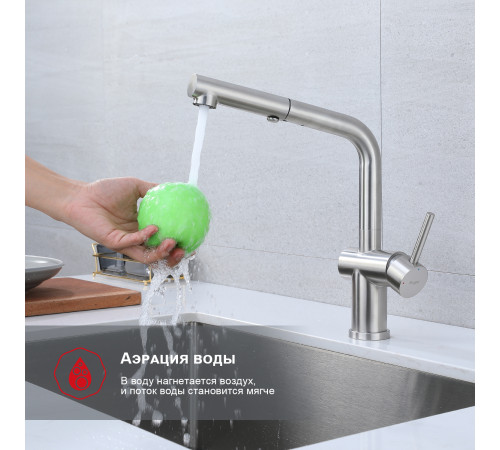 Смеситель для кухни Raglo R86.49.05 с выдвижным изливом