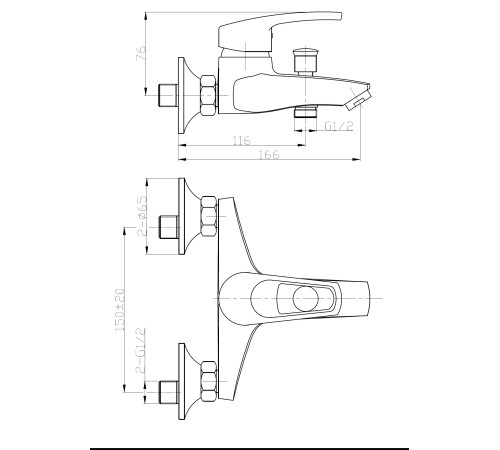 Смеситель для ванны WeltWasser WW MX ISAR 503   (10000002012)