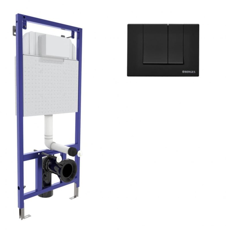 Инсталляция Berges Novum c кнопкой S5 Soft Touch черной матовой (040245)