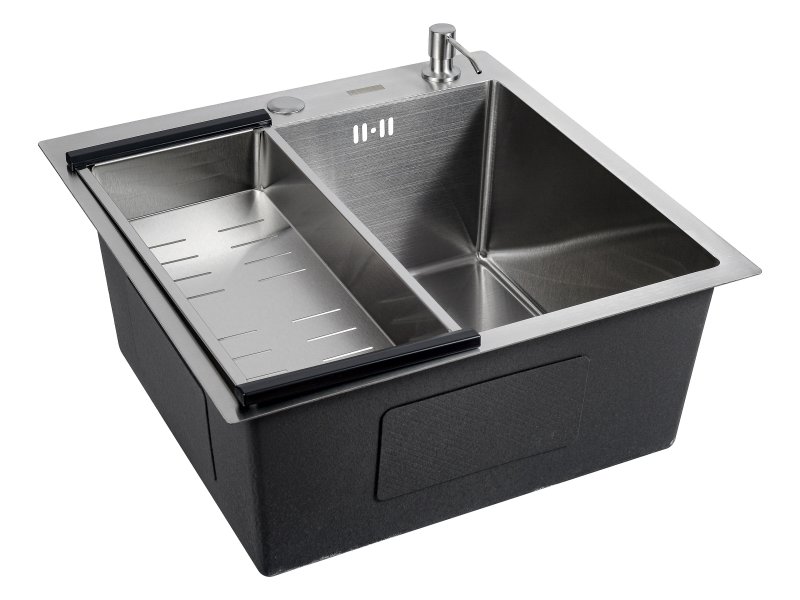 Кухонная мойка FUTUR FK 4548 ECO EMBOSSING (8584770) с сифоном, коландером и дозатором   480х450х200  сатин