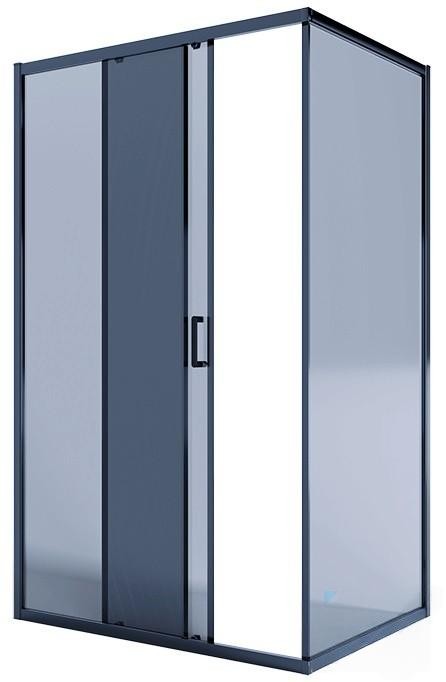 Душевой уголок Iva E4SB129T  120x90 черный профиль тонированное стекло