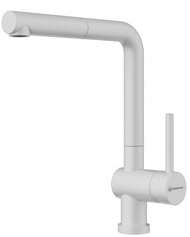Смеситель для кухни Omoikiri Akashi-S-WH  (4994572) с выдвижным изливом