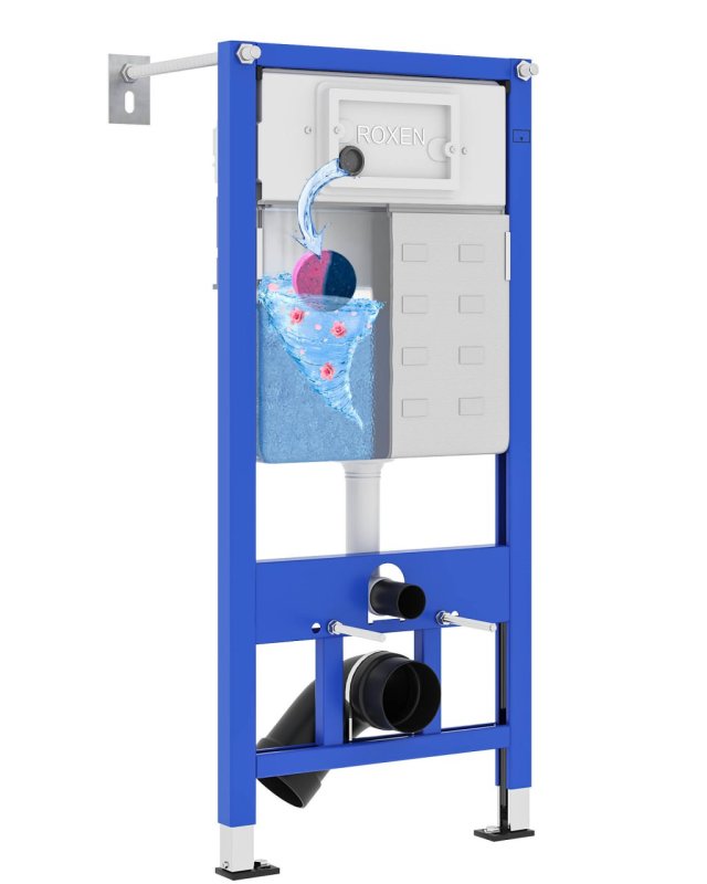 Система инсталляции для унитаза Roxen StounFix Dual Fresh 710200 с удлиненными креплениями в комплекте