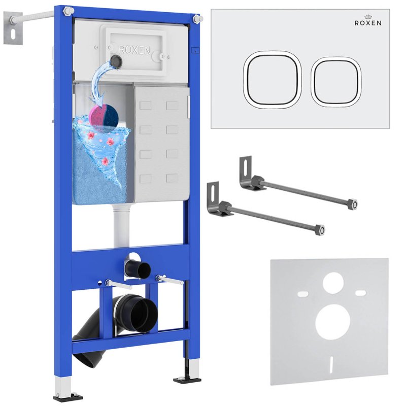 Инсталляция для подвесного унитаза 4 в 1 Roxen StounFix Dual Fresh 826157 с аромадозатором