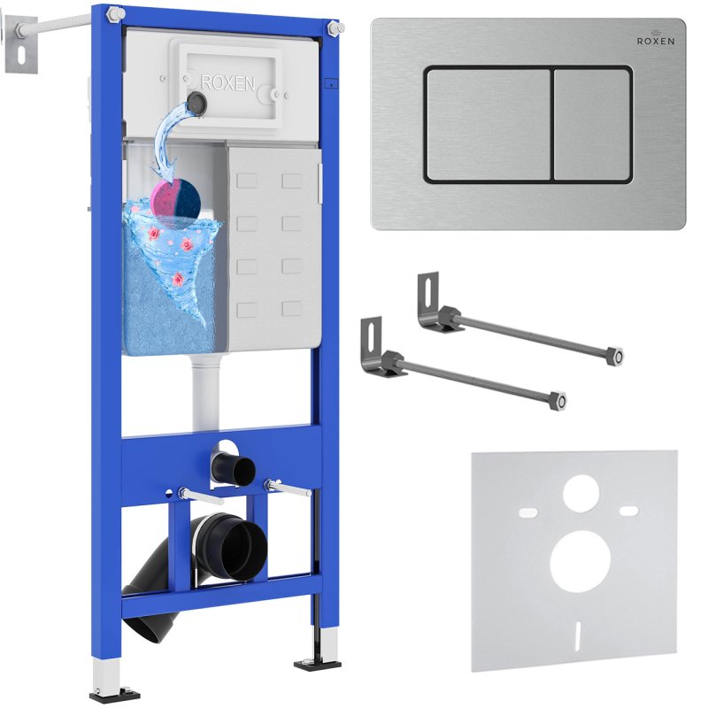 Инсталляция для подвесного унитаза 4 в 1 Roxen StounFix Dual Fresh 968406 с аромадозатором