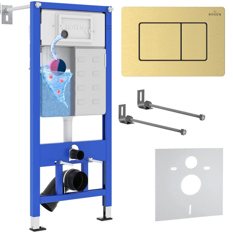 Инсталляция для подвесного унитаза 4 в 1 Roxen StounFix Dual Fresh 968409 с аромадозатором
