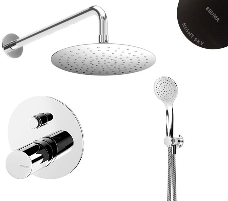 Душевая система скрытого монтажа Bruma Adagio Set 1455264NS+1455916NS+1931301NS Night Sky (3 в 1)
